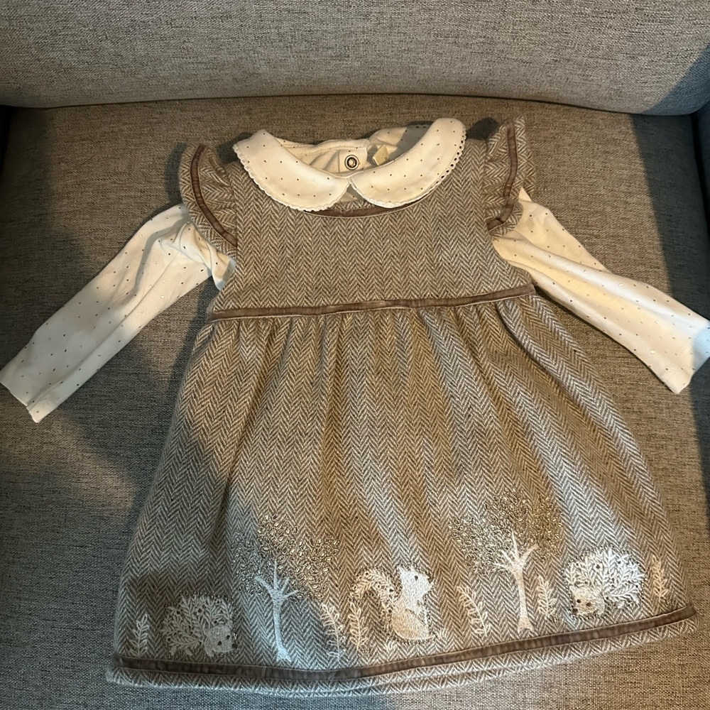 Adorable Brown and Cream Baby Dress